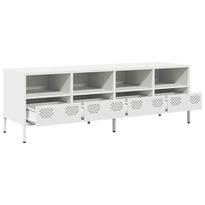 TV-skab Hvid 135x39x43,5 cm Koldvalset stål