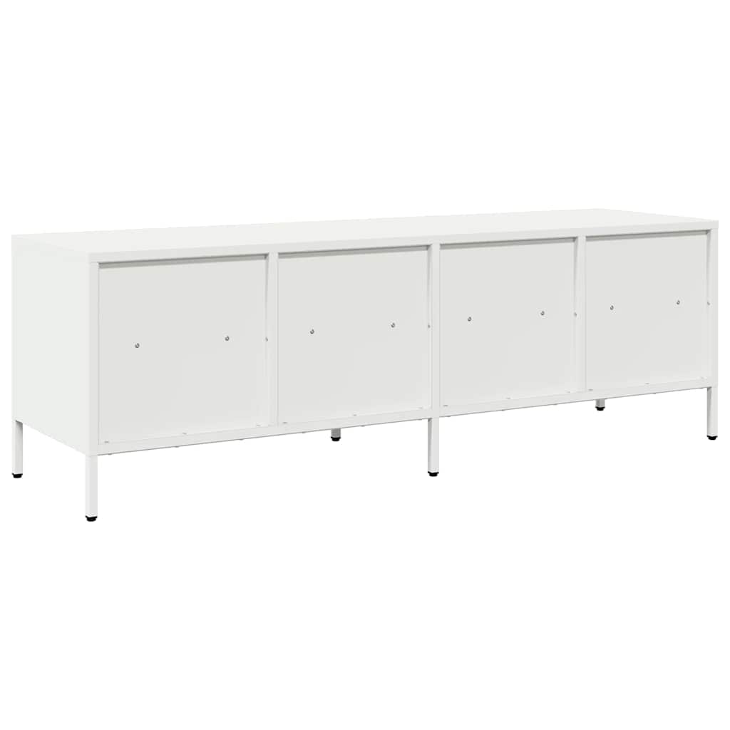 TV-skab Hvid 135x39x43,5 cm Koldvalset stål