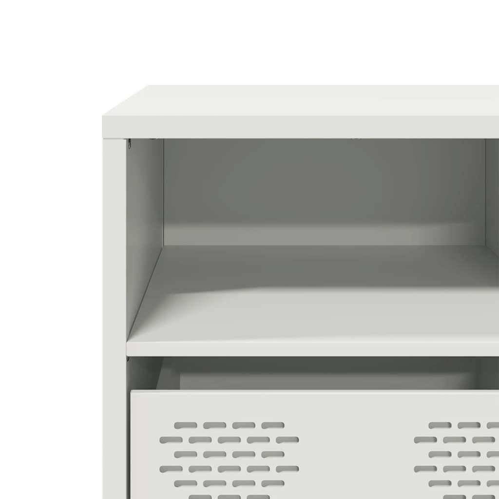 TV-skab Hvid 135x39x43,5 cm Koldvalset stål