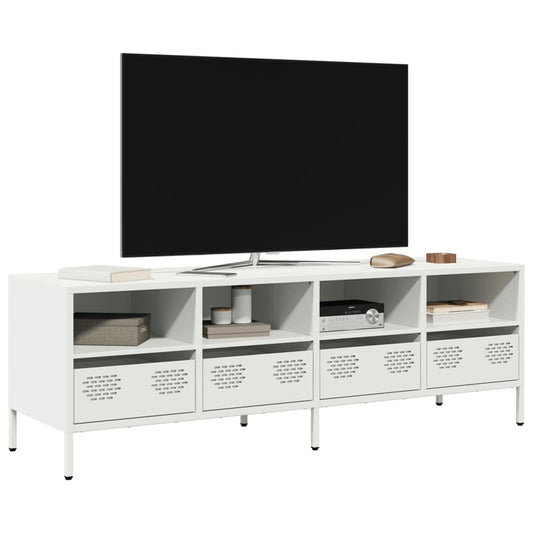 TV-skab Hvid 135x39x43,5 cm Koldvalset stål