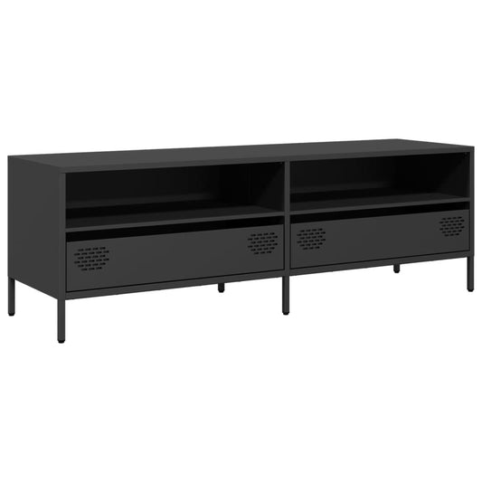 TV-skab Sort 135x39x43,5 cm Koldvalset stål