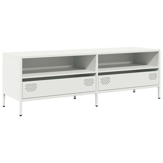 TV-skab Hvid 135x39x43,5 cm Koldvalset stål