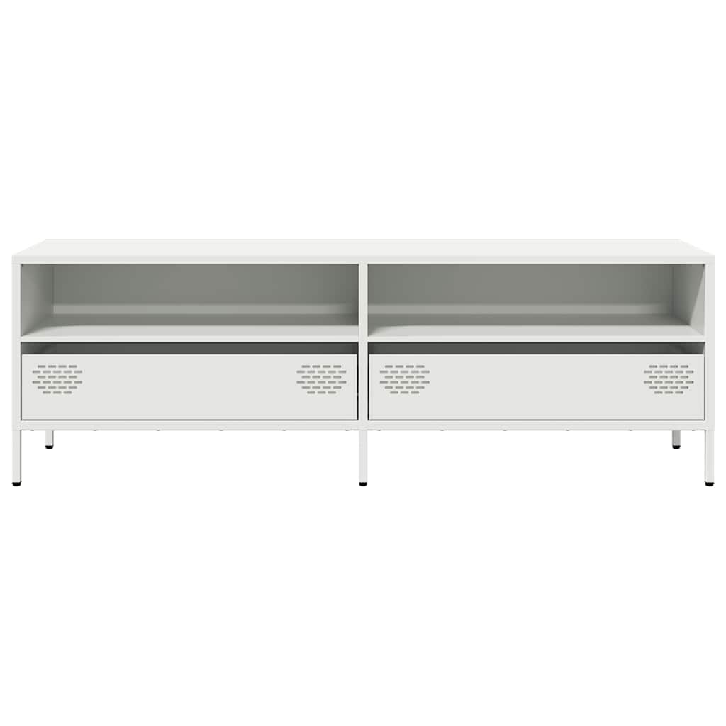 TV-skab Hvid 135x39x43,5 cm Koldvalset stål