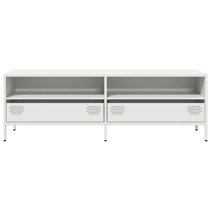 TV-skab Hvid 135x39x43,5 cm Koldvalset stål