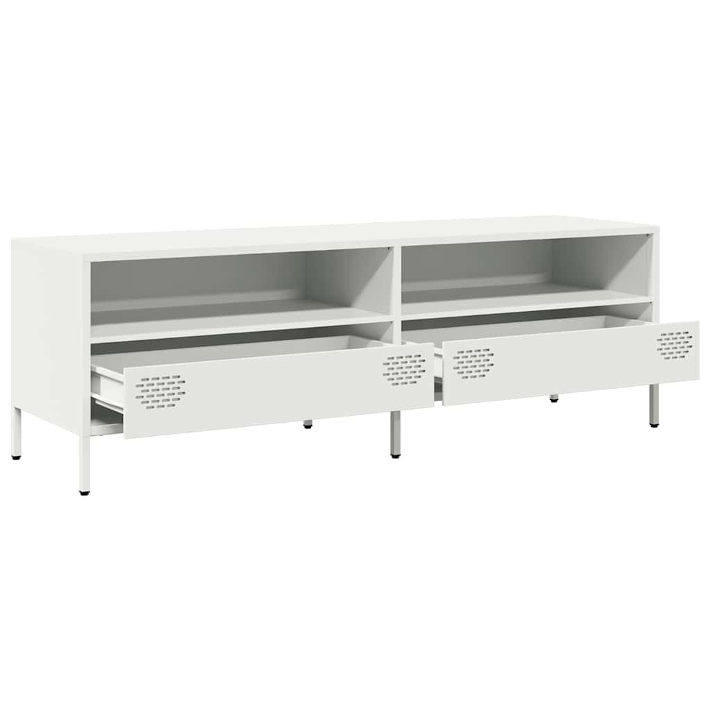 TV-skab Hvid 135x39x43,5 cm Koldvalset stål