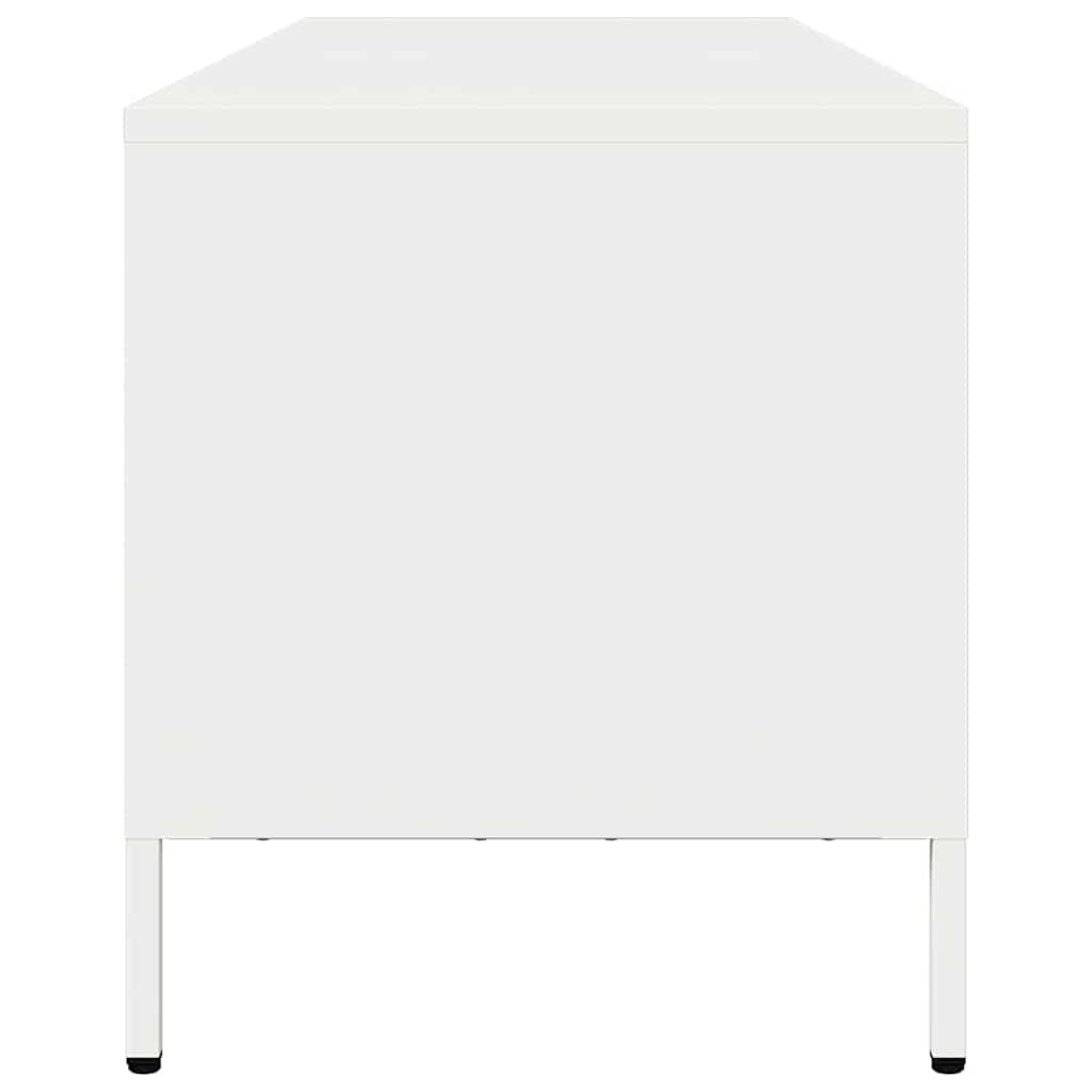 TV-skab Hvid 135x39x43,5 cm Koldvalset stål