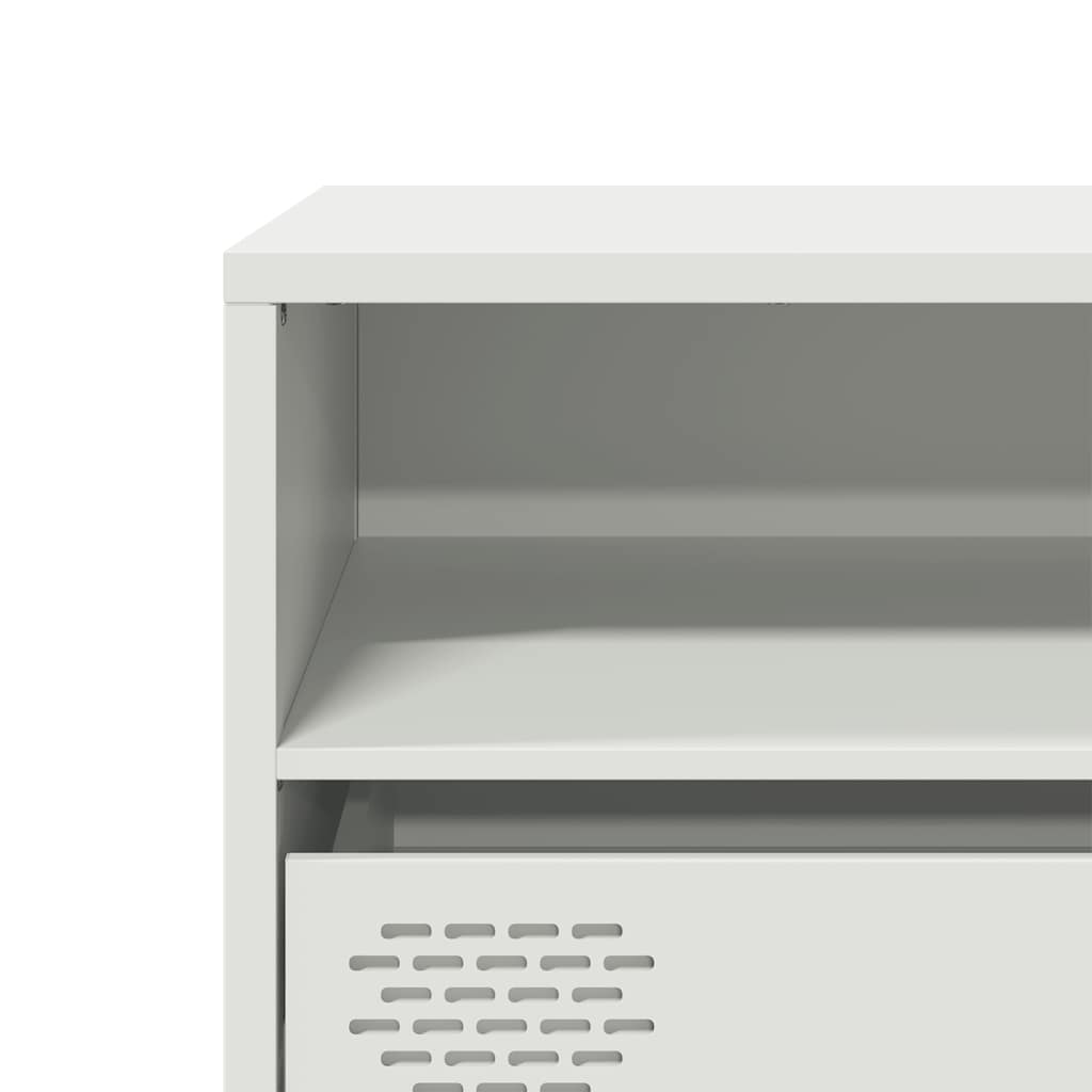TV-skab Hvid 135x39x43,5 cm Koldvalset stål