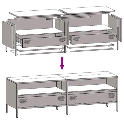 TV-skab Hvid 135x39x43,5 cm Koldvalset stål
