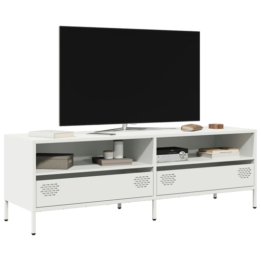 TV-skab Hvid 135x39x43,5 cm Koldvalset stål