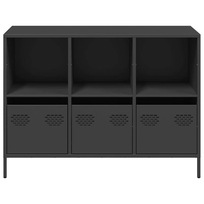 Sideboard Schwarz 101,5x39x73,5 cm Kaltgewalzter Stahl