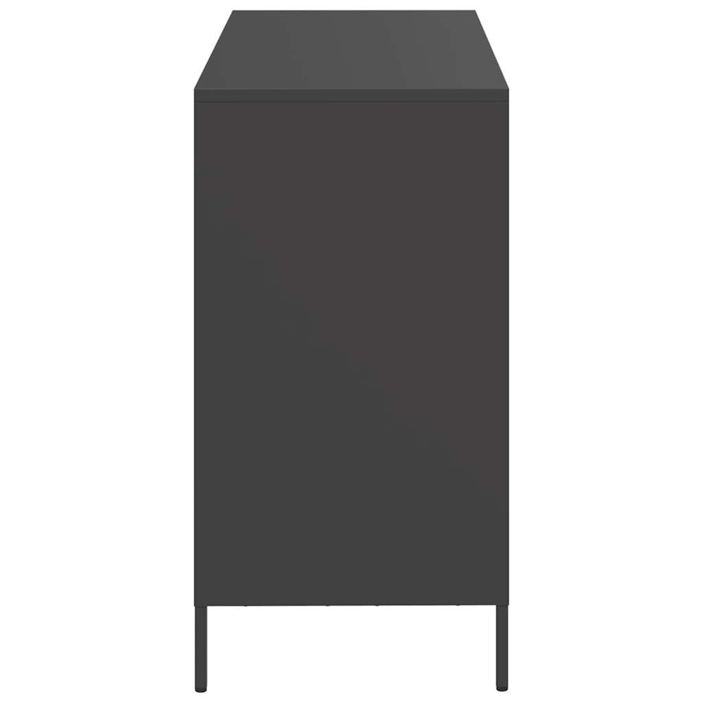 Sideboard Schwarz 101,5x39x73,5 cm Kaltgewalzter Stahl