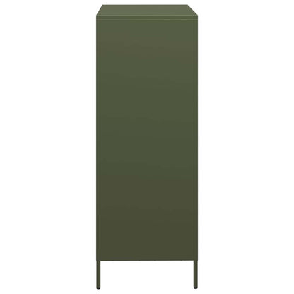 Highboard Olivgrün 68x39x103,5 cm Stahl
