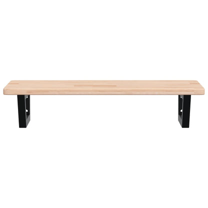Waschtischplatte mit Halterung Stahl und Massivholz Eiche