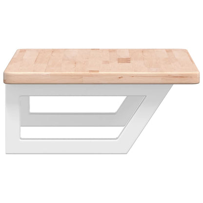 Waschtischplatte mit Halterung Stahl und Massivholz Eiche
