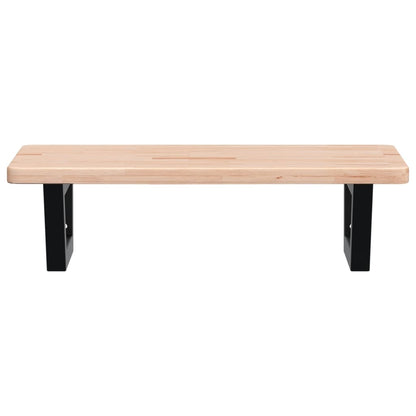 Waschtischplatte mit Halterung Stahl und Massivholz Eiche