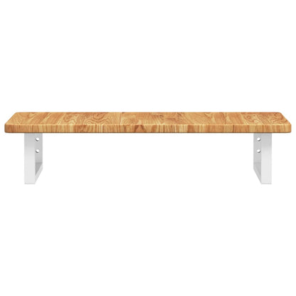 Waschtischplatte mit Halterung Stahl und Massivholz Eiche