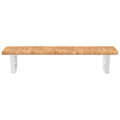 Waschtischplatte mit Halterung Stahl und Massivholz Eiche