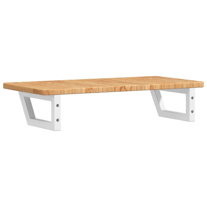 Waschtischplatte mit Halterung Stahl und Massivholz Eiche