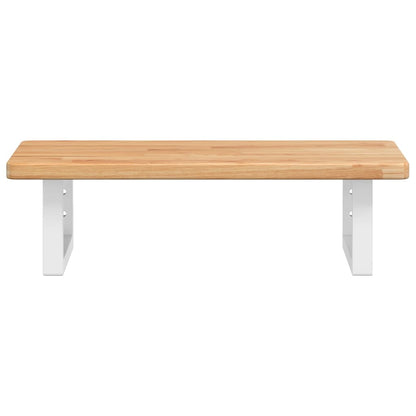 Waschtischplatte mit Halterung Stahl und Massivholz Eiche