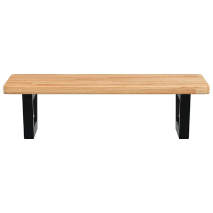 Waschtischplatte mit Halterung Stahl und Massivholz Eiche