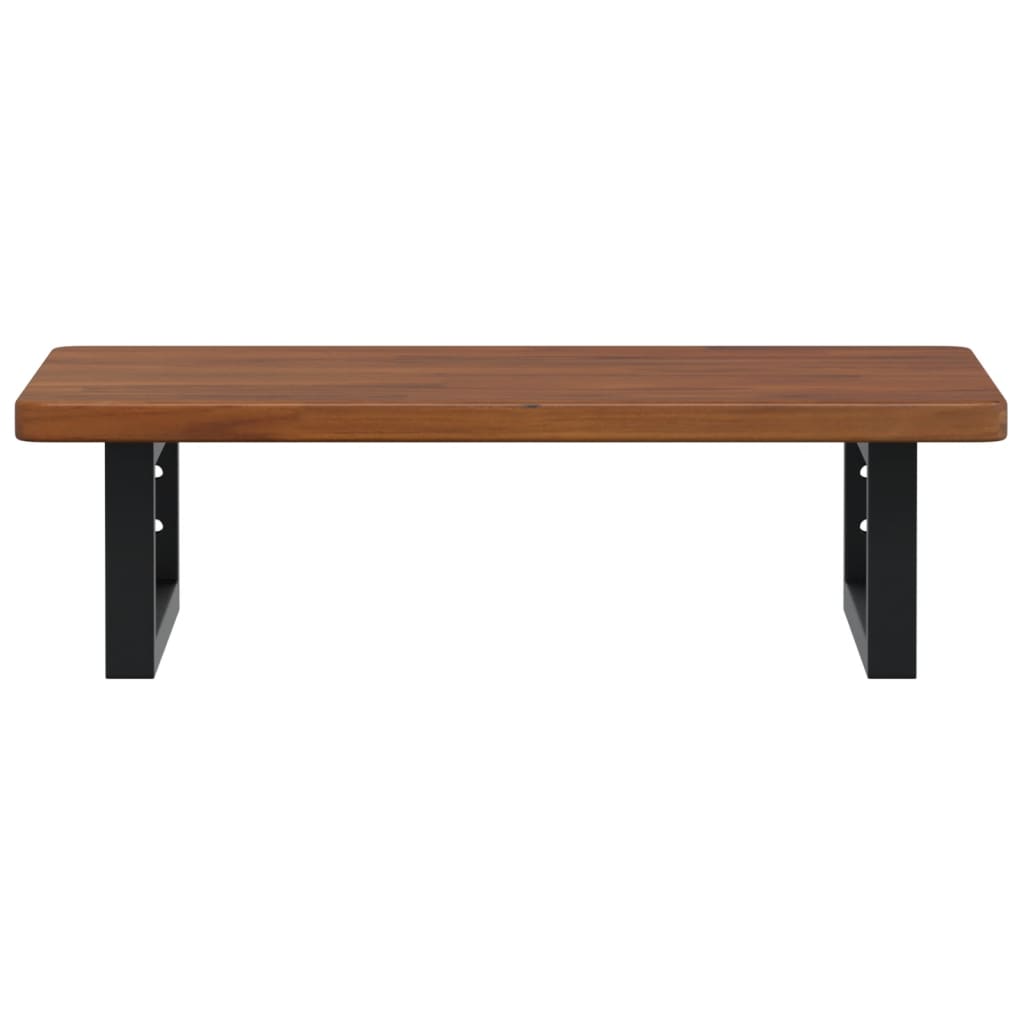 Waschtischplatte mit Halterung Stahl und Massivholz Eiche