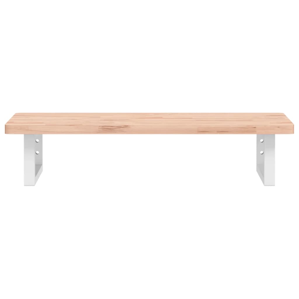 Waschbeckenregal Wandmontage Stahl und Massivholz Buche