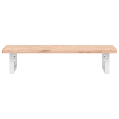 Waschbeckenregal Wandmontage Stahl und Massivholz Buche