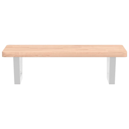 Waschbeckenregal Wandmontage Stahl und Massivholz Buche