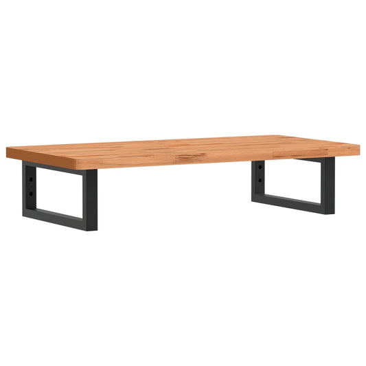 Waschbeckenregal Wandmontage Stahl und Massivholz Buche