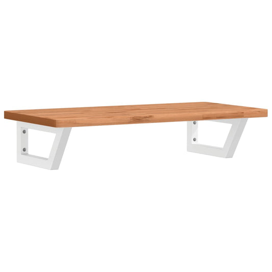 Waschbeckenregal Wandmontage Stahl und Massivholz Buche