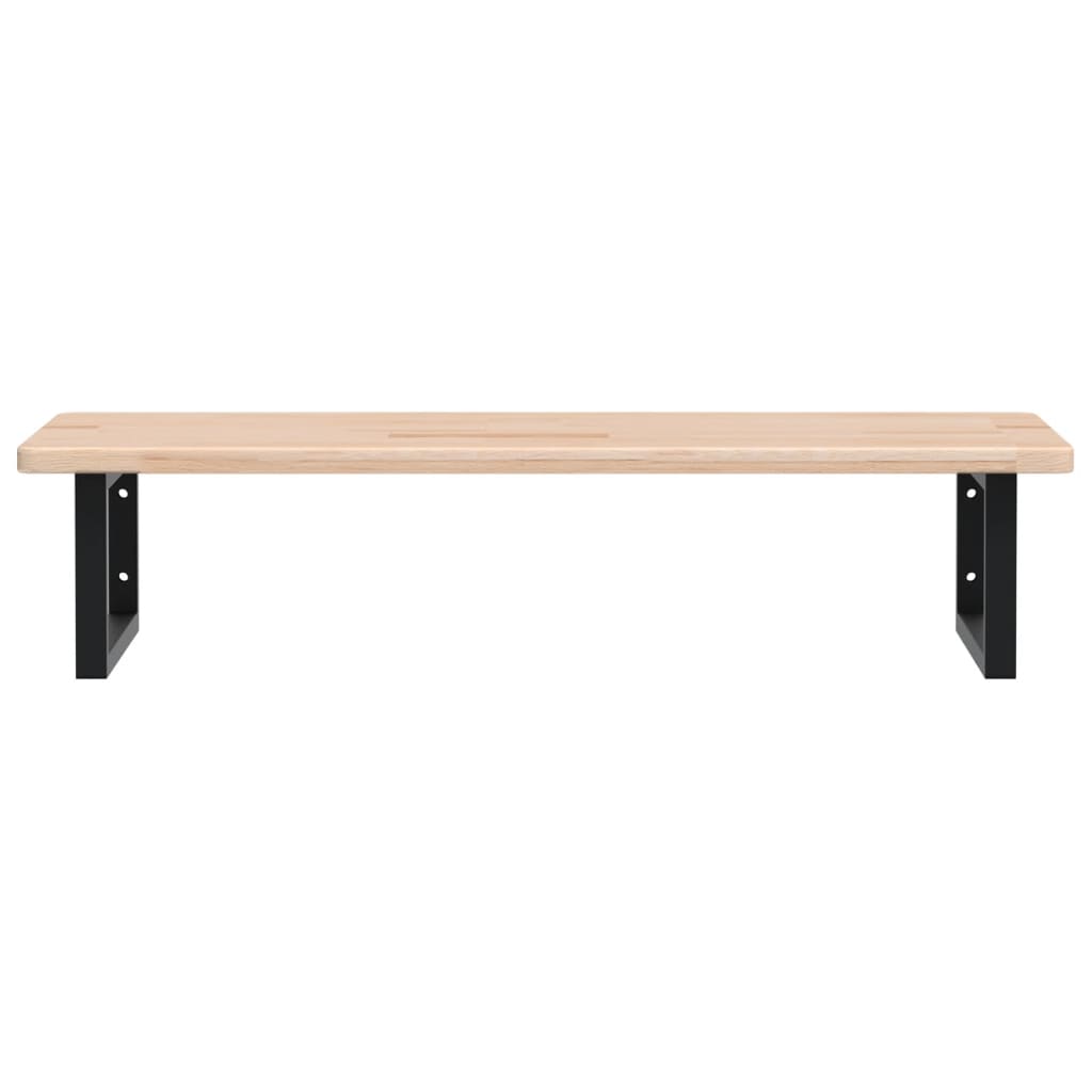 Waschtischplatte mit Halterung Stahl und Massivholz Eiche