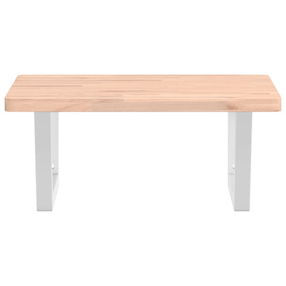 Waschbeckenregal Wandmontage Stahl und Massivholz Buche