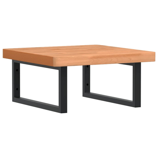 Waschbeckenregal Wandmontage Stahl und Massivholz Buche
