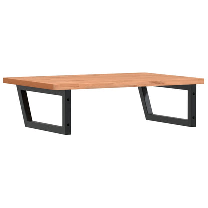 Waschbeckenregal Wandmontage Stahl und Massivholz Buche