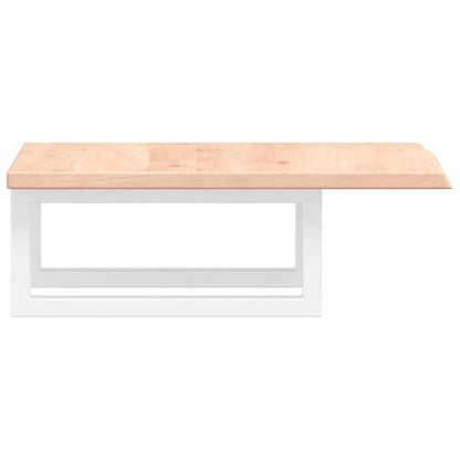 Waschtischplatte mit Halterung Stahl und Massivholz Eiche