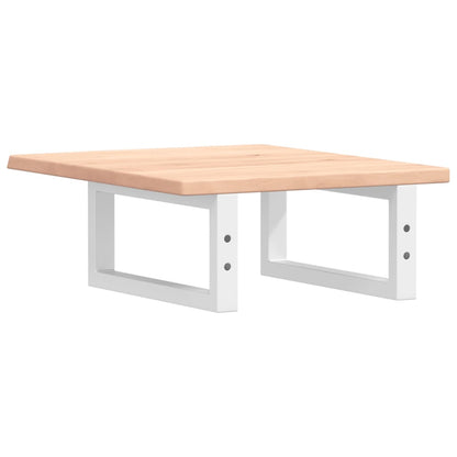 Waschtischplatte mit Halterung Stahl und Massivholz Eiche