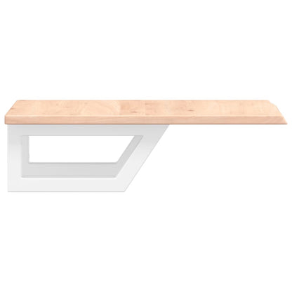 Waschtischplatte mit Halterung Stahl und Massivholz Eiche