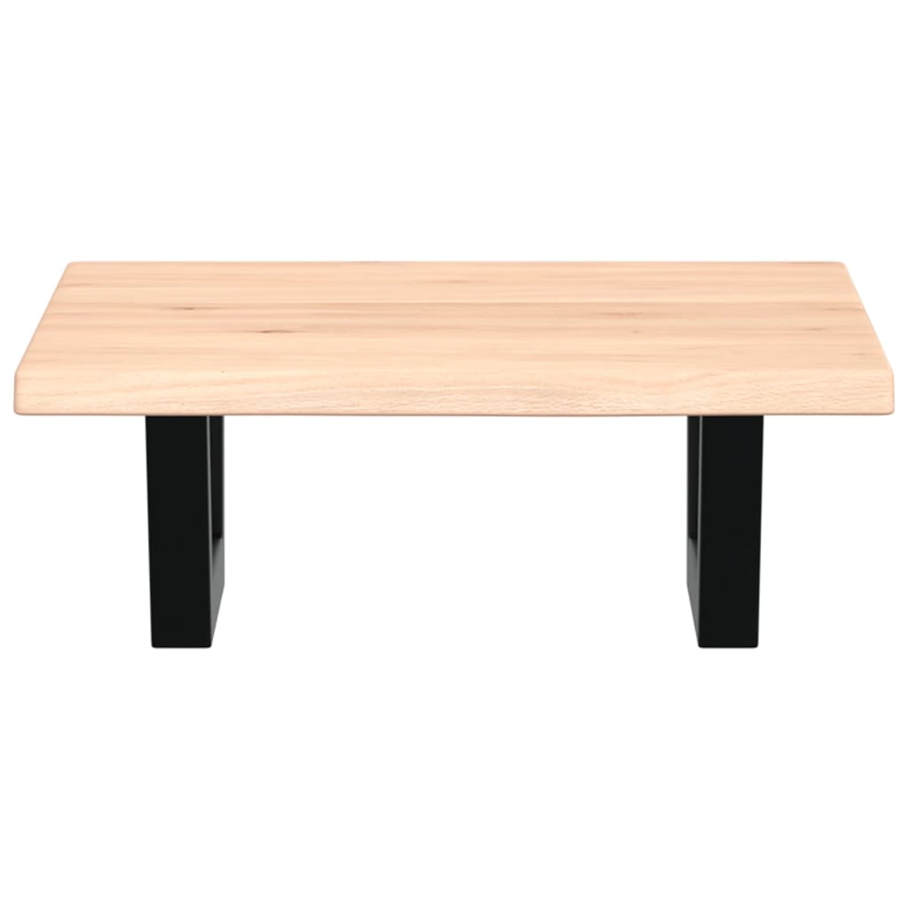Waschtischplatte mit Halterung Stahl und Massivholz Eiche