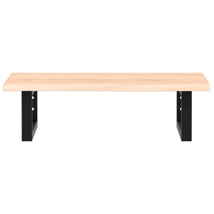 Waschtischplatte mit Halterung Stahl und Massivholz Eiche