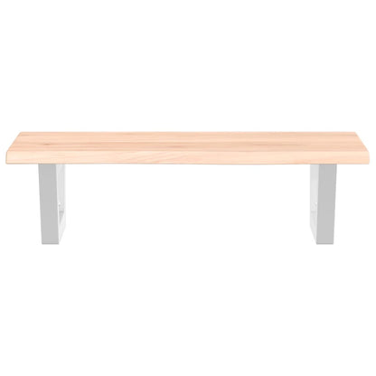 Waschtischplatte mit Halterung Stahl und Massivholz Eiche