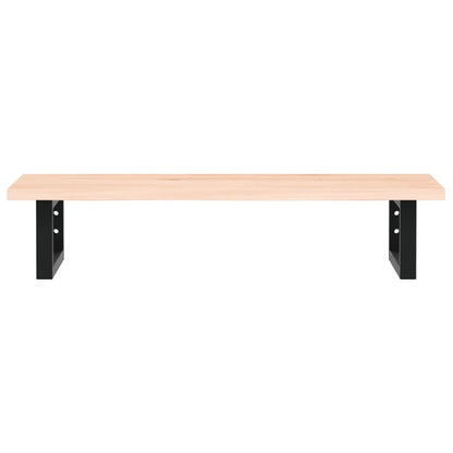 Waschtischplatte mit Halterung Stahl und Massivholz Eiche