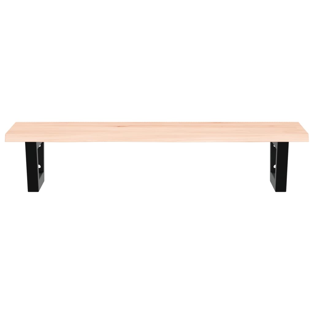Waschtischplatte mit Halterung Stahl und Massivholz Eiche