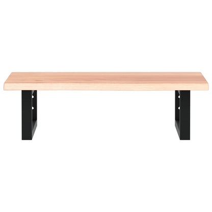 Waschtischplatte mit Halterung Stahl und Massivholz Eiche