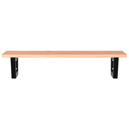 Waschtischplatte mit Halterung Stahl und Massivholz Eiche