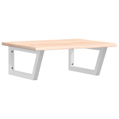 Waschtischplatte mit Halterung Stahl und Massivholz Eiche