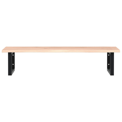 Waschtischplatte mit Halterung Stahl und Massivholz Eiche