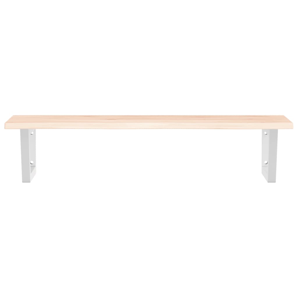 Waschtischplatte mit Halterung Stahl und Massivholz Eiche