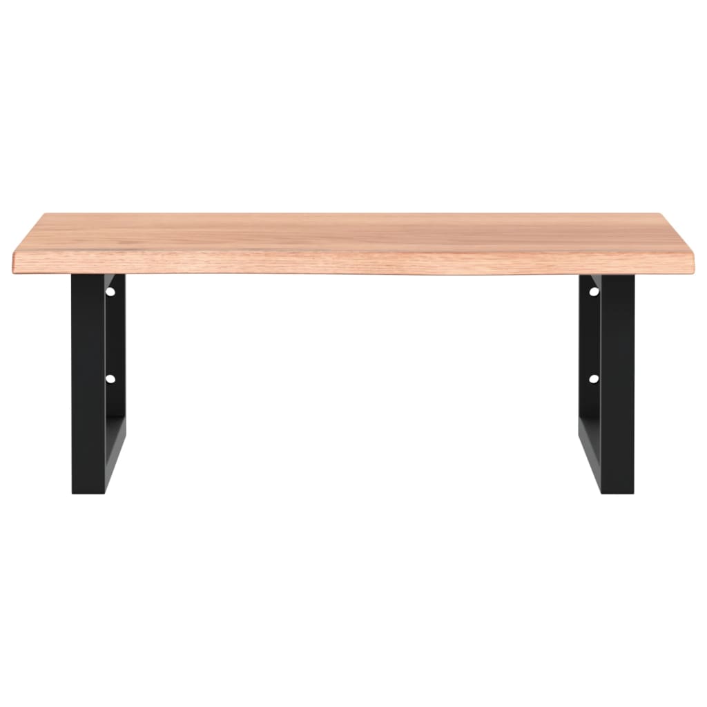 Waschtischplatte mit Halterung Stahl und Massivholz Eiche