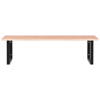 Waschtischplatte mit Halterung Stahl und Massivholz Eiche