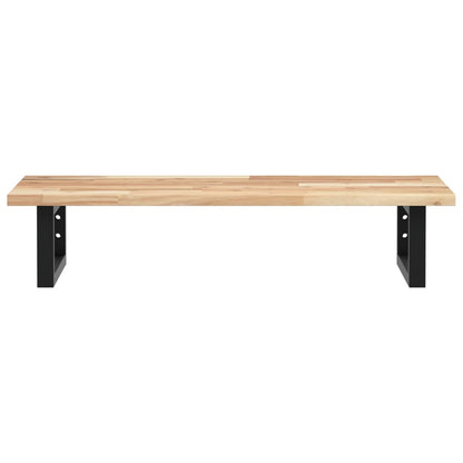 Waschbeckenregal Wandmontage Stahl und Akazienholz